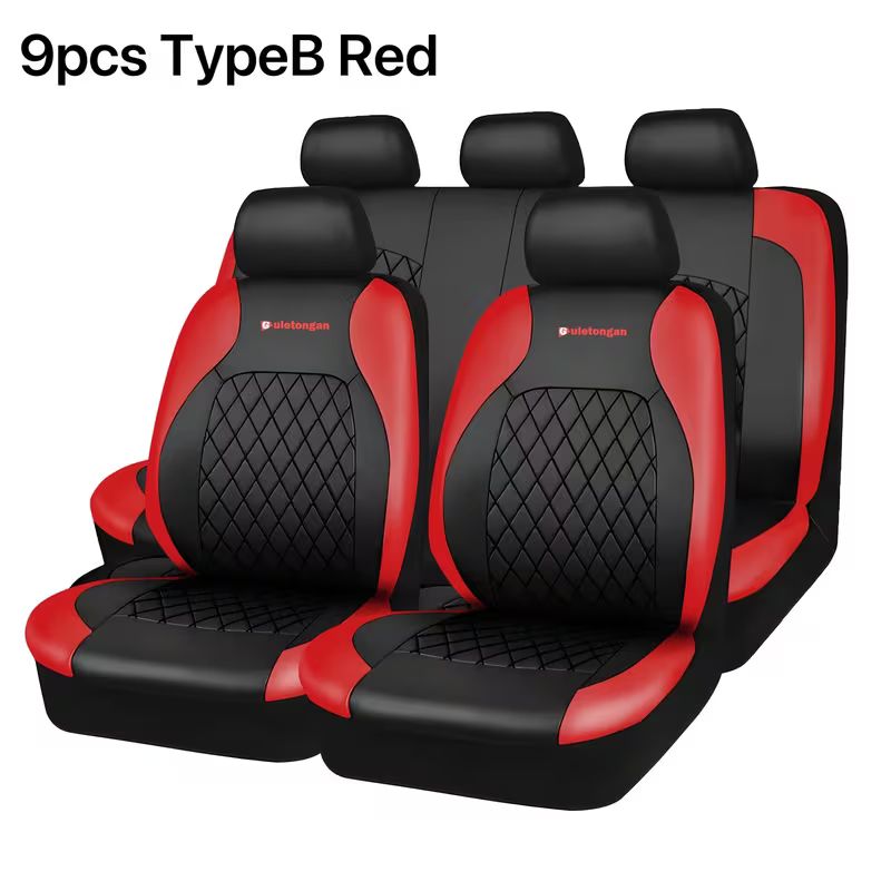 5-Seat Full Car Luxury PU Leather Seat Cover Set