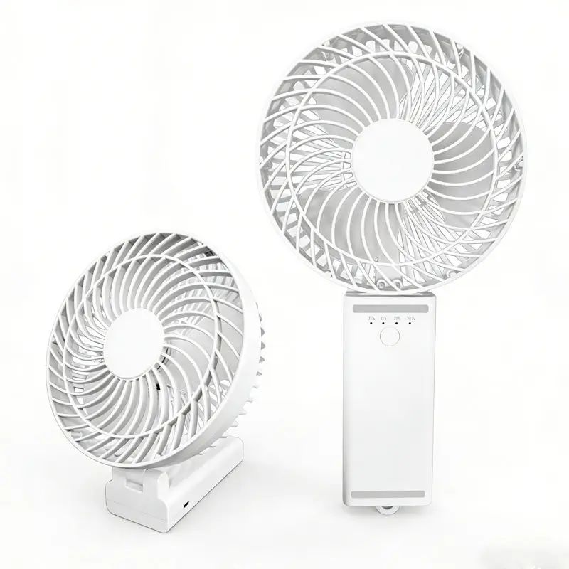 6-inch solar-powered folding handheld fan with high wind power and USB charging