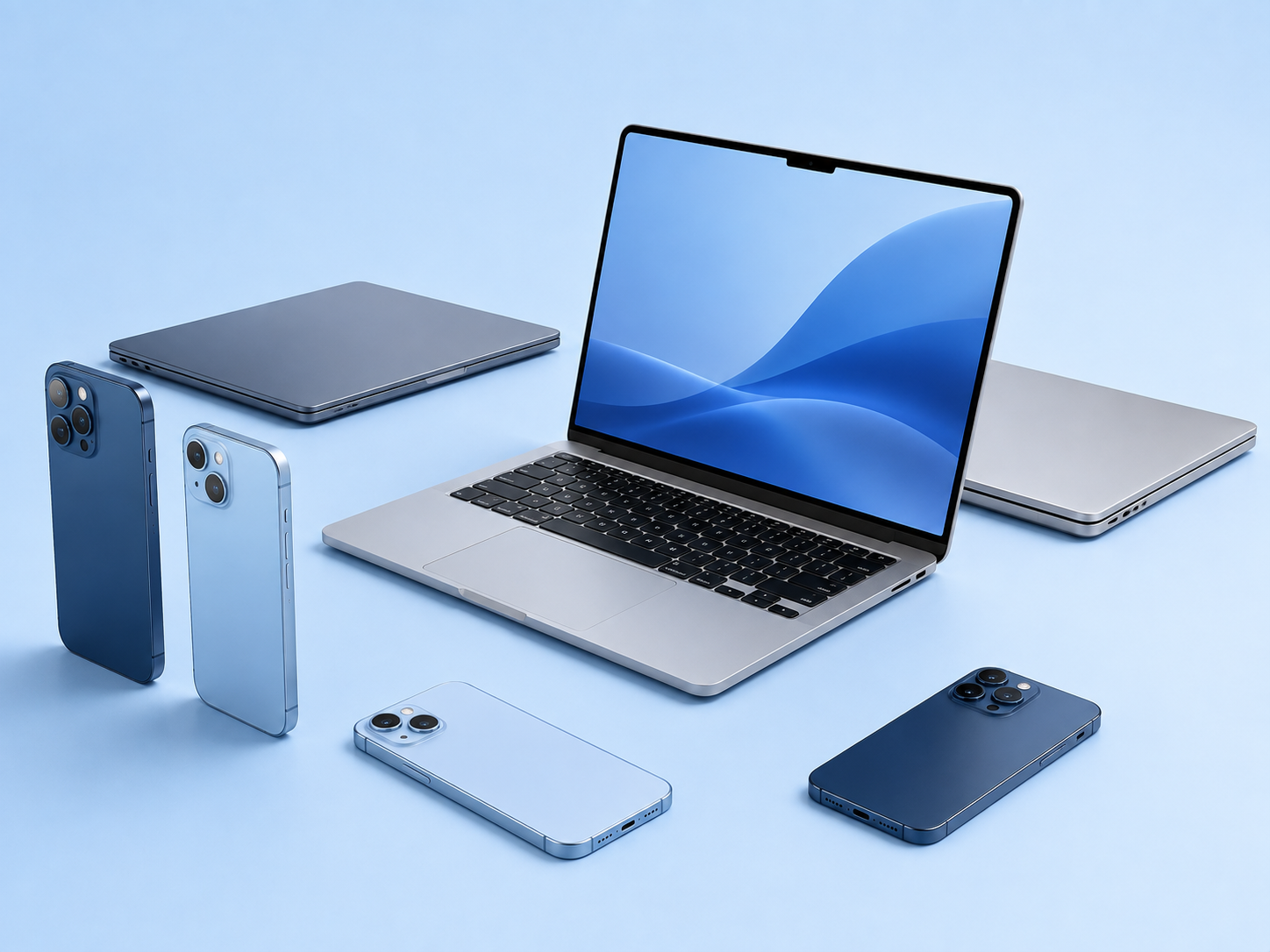 Premium Modern Smart Phones and Laptops